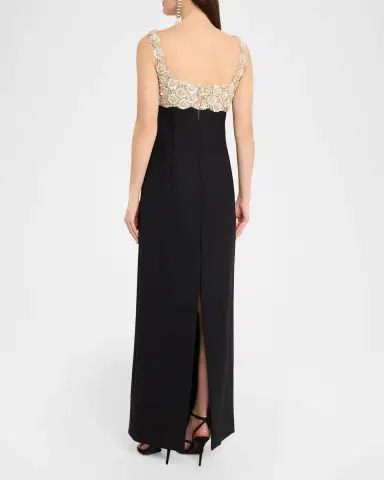 Oscar de la Renta Pearly Embroidered Bustier Column Gown | Thumbnail 7 Oscar de la Renta Pearly Embroidered Bustier Column Gown | Thumbnail 7
