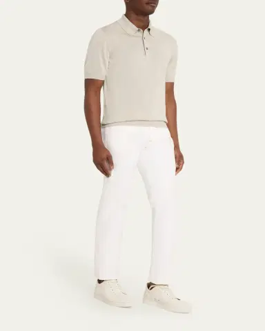 Kiton Men's Cashmere, Linen and Silk Polo Shirt | Thumbnail 2 Kiton Men's Cashmere, Linen and Silk Polo Shirt | Thumbnail 2