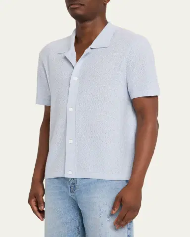 Frame Men's Textured Short-Sleeve Shirt | Thumbnail 4 Frame Men's Textured Short-Sleeve Shirt | Thumbnail 4