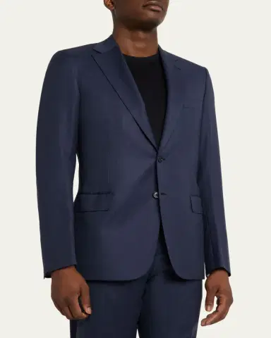 Brioni Men's Wool Micro-Herringbone Two-Piece Suit | Thumbnail 4 Brioni Men's Wool Micro-Herringbone Two-Piece Suit | Thumbnail 4