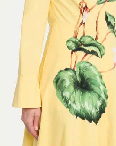 Oscar de la Renta Long-Sleeve Chine Cyclamen Poplin Maxi Shirtdress | Thumbnail 5 Oscar de la Renta Long-Sleeve Chine Cyclamen Poplin Maxi Shirtdress | Thumbnail 5
