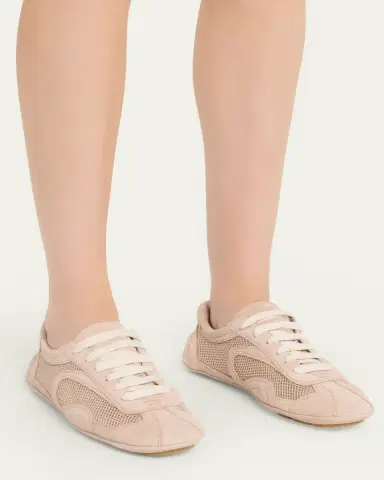 Prada Monte Carlo Leather And Mesh Low-Top Sneakers | Thumbnail 2 Prada Monte Carlo Leather And Mesh Low-Top Sneakers | Thumbnail 2