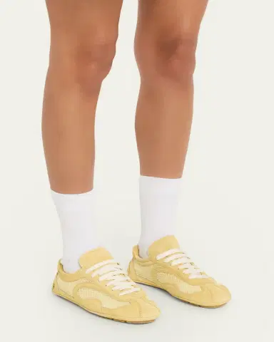 Prada Monte Carlo Leather And Mesh Low-Top Sneakers | Thumbnail 9 Prada Monte Carlo Leather And Mesh Low-Top Sneakers | Thumbnail 9