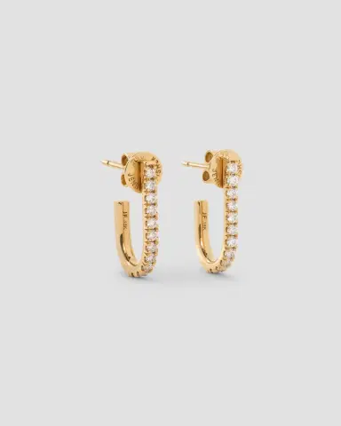 Jennifer Fisher Medium Pavé Diamond Level Earring in 18K Yellow Gold | Thumbnail 2 Jennifer Fisher Medium Pavé Diamond Level Earring in 18K Yellow Gold | Thumbnail 2
