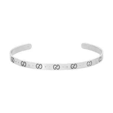 Gucci Gucci Icon 18K White Gold Thin Bangle Bracelet YBA434524003016 - L (7 by The Solist | Thumbnail 1 Gucci Gucci Icon 18K White Gold Thin Bangle Bracelet YBA434524003016 - L (7 by The Solist | Thumbnail 1