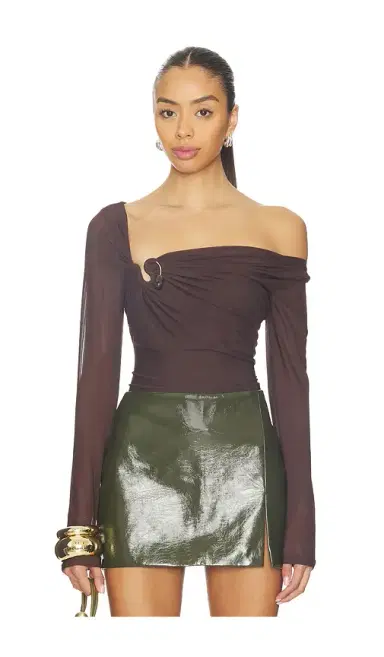 Bardot Marisol Asymmetric Mesh Top | Thumbnail 2 Bardot Marisol Asymmetric Mesh Top | Thumbnail 2
