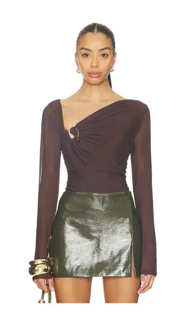 Bardot Marisol Asymmetric Mesh Top | Thumbnail 1 Bardot Marisol Asymmetric Mesh Top | Thumbnail 1