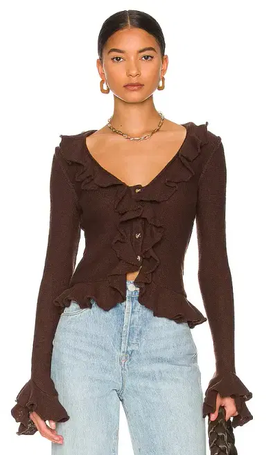 LPA Ruffle Sweater Cardigan | Thumbnail 1 LPA Ruffle Sweater Cardigan | Thumbnail 1