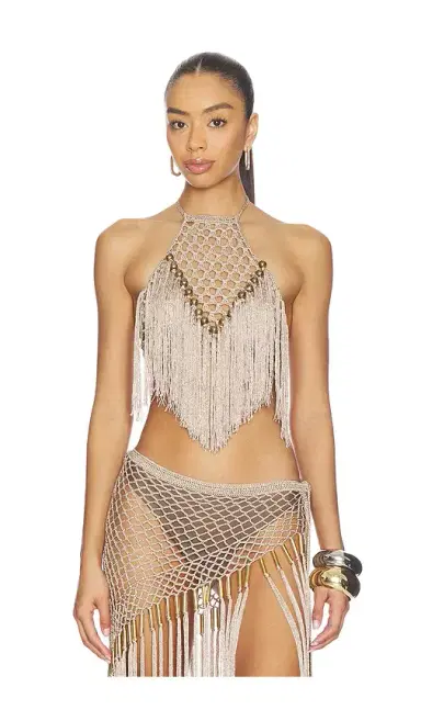 My Beachy Side Aria Hand Crochet Halter Top | Thumbnail 1 My Beachy Side Aria Hand Crochet Halter Top | Thumbnail 1
