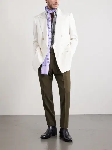 Tom Ford Striped Cotton and Silk-Blend Poplin Shirt - Men | Thumbnail 2 Tom Ford Striped Cotton and Silk-Blend Poplin Shirt - Men | Thumbnail 2