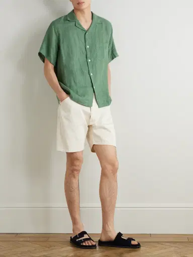 Portuguese Flannel Camp-Collar Linen Shirt - Men | Thumbnail 2 Portuguese Flannel Camp-Collar Linen Shirt - Men | Thumbnail 2