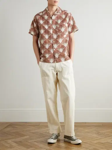 Portuguese Flannel Feathers Printed Linen and Cotton-Blend Shirt - Men | Thumbnail 2 Portuguese Flannel Feathers Printed Linen and Cotton-Blend Shirt - Men | Thumbnail 2
