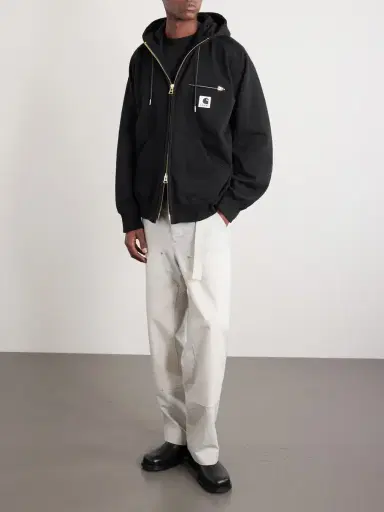 Sacai Carhartt WIP Logo-Appliquéd Cotton-Jersey Zip-Up Hoodie - Men | Thumbnail 2 Sacai Carhartt WIP Logo-Appliquéd Cotton-Jersey Zip-Up Hoodie - Men | Thumbnail 2