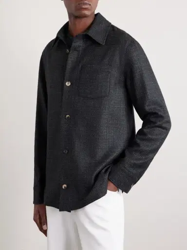 Gabriela Hearst Drew Wool and Silk-Blend Overshirt - Men | Thumbnail 3 Gabriela Hearst Drew Wool and Silk-Blend Overshirt - Men | Thumbnail 3