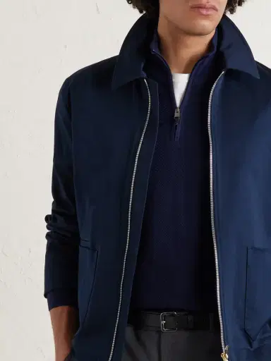 Canali Honeycomb-Knit Cotton Half-Zip Sweater - Men | Thumbnail 5 Canali Honeycomb-Knit Cotton Half-Zip Sweater - Men | Thumbnail 5