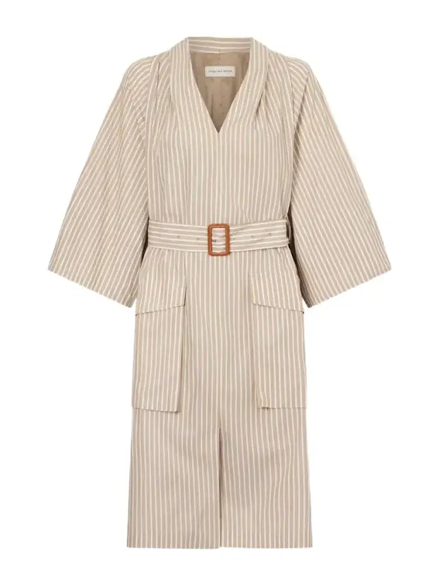Belted Striped Cotton Midi Dress Belted Striped Cotton Midi Dress