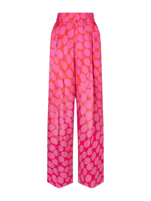 Dot-print Satin Wide-leg Pants Dot-print Satin Wide-leg Pants