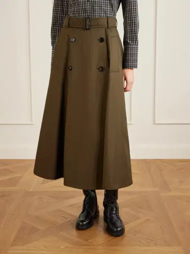 Burberry Belted Cotton Midi Skirt | Thumbnail 3 Burberry Belted Cotton Midi Skirt | Thumbnail 3