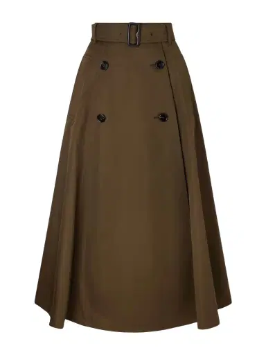 Burberry Belted Cotton Midi Skirt | Thumbnail 1 Burberry Belted Cotton Midi Skirt | Thumbnail 1