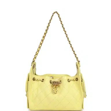 Chanel Chanel Mini 25 Hobo Bag Light Yellow Caviar Antique Gold Hardware | Thumbnail 6 Chanel Chanel Mini 25 Hobo Bag Light Yellow Caviar Antique Gold Hardware | Thumbnail 6