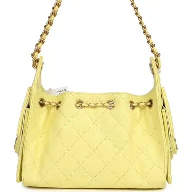 Chanel Chanel Mini 25 Hobo Bag Light Yellow Caviar Antique Gold Hardware | Thumbnail 5 Chanel Chanel Mini 25 Hobo Bag Light Yellow Caviar Antique Gold Hardware | Thumbnail 5