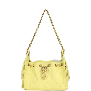 Chanel Chanel Mini 25 Hobo Bag Light Yellow Caviar Antique Gold Hardware | Thumbnail 6 Chanel Chanel Mini 25 Hobo Bag Light Yellow Caviar Antique Gold Hardware | Thumbnail 6