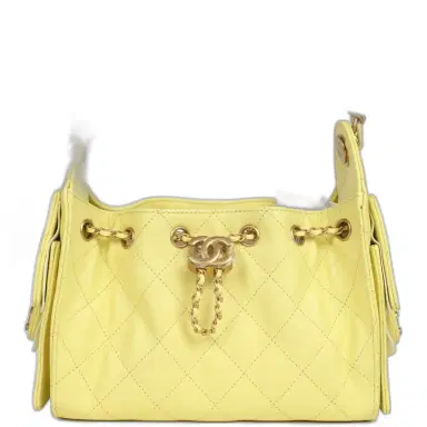 Chanel Chanel Mini 25 Hobo Bag Light Yellow Caviar Antique Gold Hardware | Thumbnail 1 Chanel Chanel Mini 25 Hobo Bag Light Yellow Caviar Antique Gold Hardware | Thumbnail 1