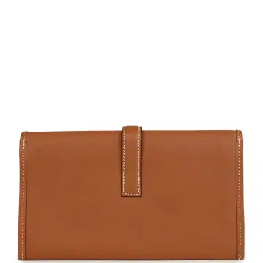 HERMÈS Hermes Jige Duo Clutch Gold Swift Palladium Hardware | Thumbnail 4 HERMÈS Hermes Jige Duo Clutch Gold Swift Palladium Hardware | Thumbnail 4
