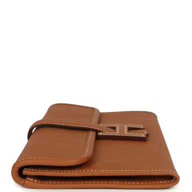 HERMÈS Hermes Jige Duo Clutch Gold Swift Palladium Hardware | Thumbnail 5 HERMÈS Hermes Jige Duo Clutch Gold Swift Palladium Hardware | Thumbnail 5