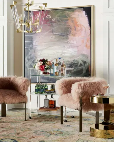 Interlude Home Ava Acrylic Bar Cart | Thumbnail 2 Interlude Home Ava Acrylic Bar Cart | Thumbnail 2
