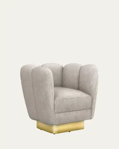 Interlude Home Gallery Brass Swivel Chair | Thumbnail 3 Interlude Home Gallery Brass Swivel Chair | Thumbnail 3