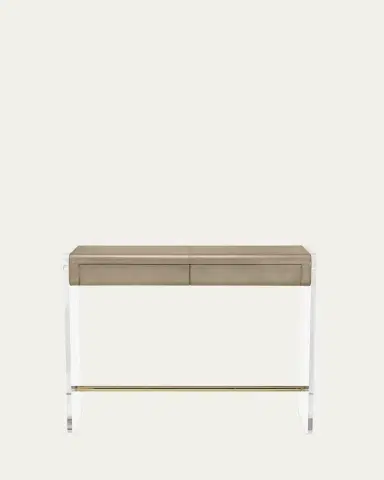 Interlude Home Cora Acrylic and Leather Desk | Thumbnail 2 Interlude Home Cora Acrylic and Leather Desk | Thumbnail 2