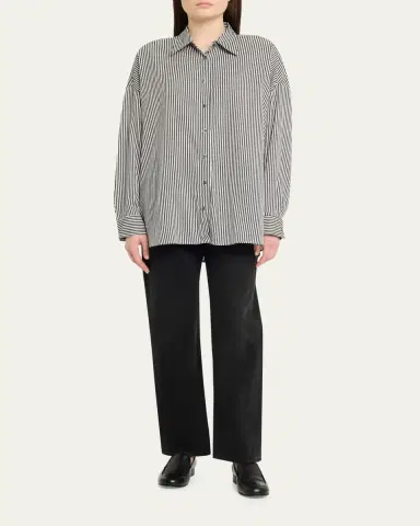 AGOLDE Roux Stripe Button-Front Shirt | Thumbnail 2 AGOLDE Roux Stripe Button-Front Shirt | Thumbnail 2
