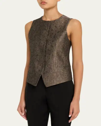 Giorgio Armani Jacquard Silk-Wool Waistcoat | Thumbnail 4 Giorgio Armani Jacquard Silk-Wool Waistcoat | Thumbnail 4