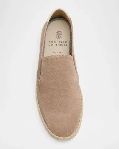 Brunello Cucinelli Men's Suede Slip-On Espadrilles | Thumbnail 11 Brunello Cucinelli Men's Suede Slip-On Espadrilles | Thumbnail 11