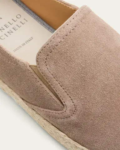 Brunello Cucinelli Men's Suede Slip-On Espadrilles | Thumbnail 3 Brunello Cucinelli Men's Suede Slip-On Espadrilles | Thumbnail 3