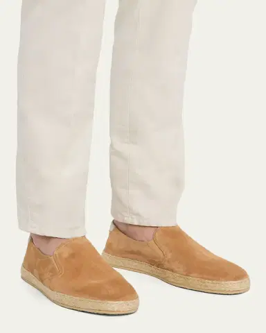 Brunello Cucinelli Men's Suede Slip-On Espadrilles | Thumbnail 4 Brunello Cucinelli Men's Suede Slip-On Espadrilles | Thumbnail 4