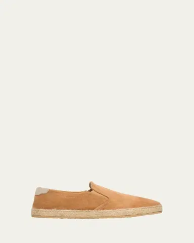 Brunello Cucinelli Men's Suede Slip-On Espadrilles | Thumbnail 8 Brunello Cucinelli Men's Suede Slip-On Espadrilles | Thumbnail 8