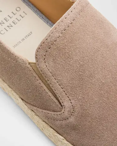 Brunello Cucinelli Men's Suede Slip-On Espadrilles | Thumbnail 10 Brunello Cucinelli Men's Suede Slip-On Espadrilles | Thumbnail 10