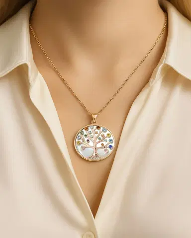 Procaccia Jewelry 18K Rose Gold Tree of Life Medallion Necklace | Thumbnail 2 Procaccia Jewelry 18K Rose Gold Tree of Life Medallion Necklace | Thumbnail 2