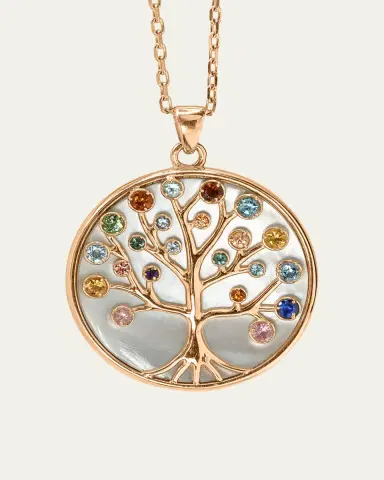Procaccia Jewelry 18K Rose Gold Tree of Life Medallion Necklace | Thumbnail 3 Procaccia Jewelry 18K Rose Gold Tree of Life Medallion Necklace | Thumbnail 3