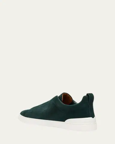 ZEGNA Men's Suede Triple Stitch Slip-On Sneakers | Thumbnail 2 ZEGNA Men's Suede Triple Stitch Slip-On Sneakers | Thumbnail 2