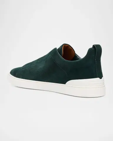 ZEGNA Men's Suede Triple Stitch Slip-On Sneakers | Thumbnail 6 ZEGNA Men's Suede Triple Stitch Slip-On Sneakers | Thumbnail 6