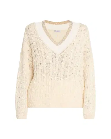 Brunello Cucinelli Oversized Sequin Cable-Knit Sweater | Thumbnail 1 Brunello Cucinelli Oversized Sequin Cable-Knit Sweater | Thumbnail 1
