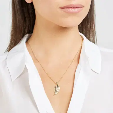 Jennifer Meyer Diamond Small Leaf Necklace | Thumbnail 3 Jennifer Meyer Diamond Small Leaf Necklace | Thumbnail 3