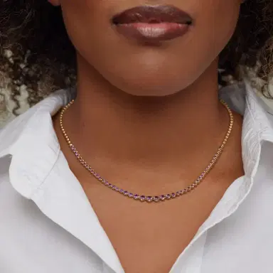 Jennifer Meyer Graduated Amethyst Tennis Necklace | Thumbnail 4 Jennifer Meyer Graduated Amethyst Tennis Necklace | Thumbnail 4