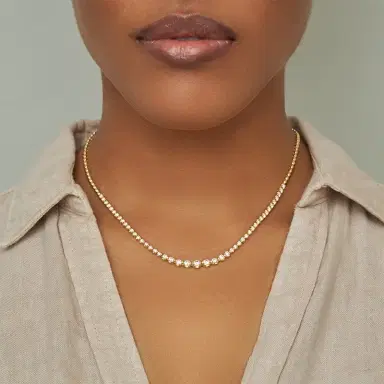 Jennifer Meyer Graduated Diamond Tennis Necklace | Thumbnail 4 Jennifer Meyer Graduated Diamond Tennis Necklace | Thumbnail 4