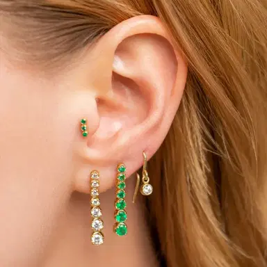 Jennifer Meyer Graduated Diamond Tennis Studs | Thumbnail 4 Jennifer Meyer Graduated Diamond Tennis Studs | Thumbnail 4