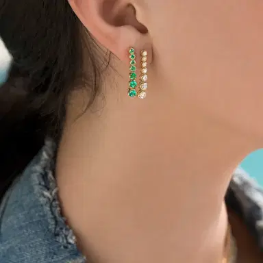 Jennifer Meyer Graduated Diamond Tennis Studs | Thumbnail 5 Jennifer Meyer Graduated Diamond Tennis Studs | Thumbnail 5