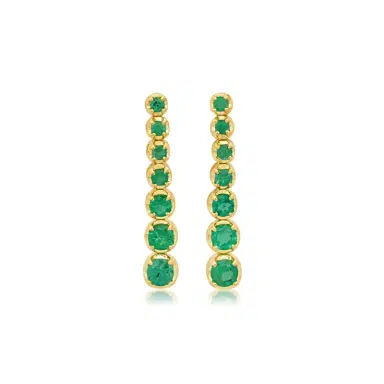 Jennifer Meyer Graduated Emerald Tennis Studs | Thumbnail 1 Jennifer Meyer Graduated Emerald Tennis Studs | Thumbnail 1